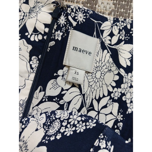 Maeve Cecily Dress Womens XS Fit Flare Sweetheart Blue‎ White Coquette Romantic - Picture 10 of 12